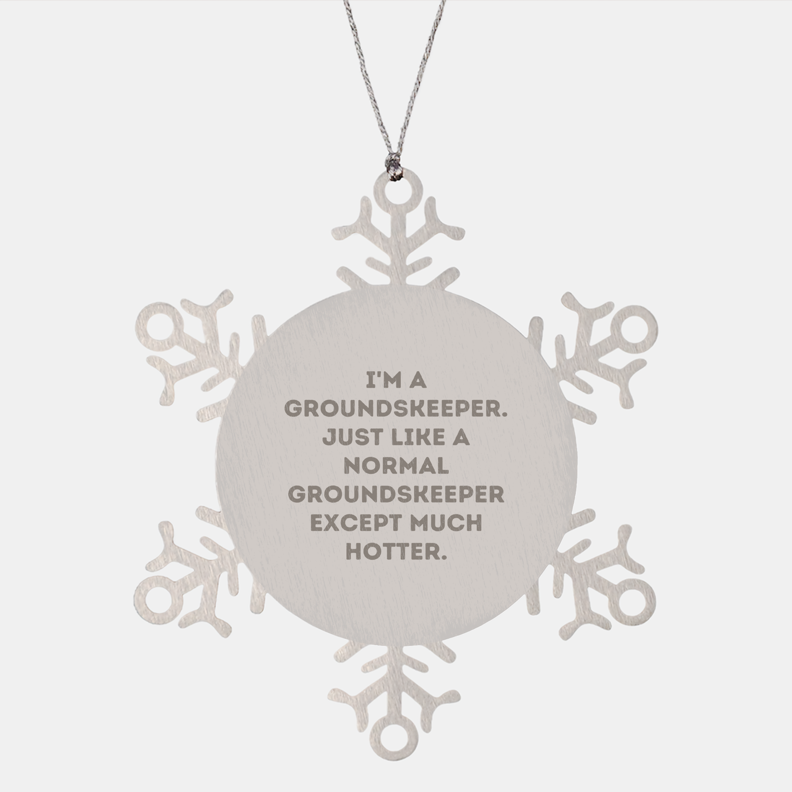 groundskeeper Gifts from Friends, Snowflake Ornament for Men, I'm A groundskeeper. Just Like A Normal groundskeeper Except Much Hotter., Funny Christmas Unique Gifts - Image 1
