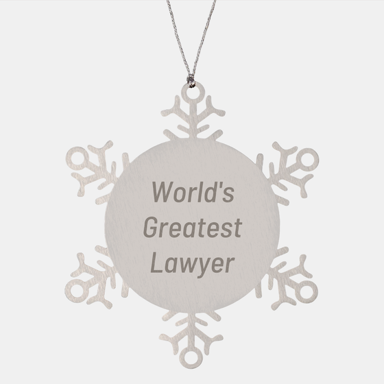 Funny World's Greatest Lawyer Gifts for Men from Family - Snowflake Ornament, Christmas Unique Presents for Lawyer - Image 1