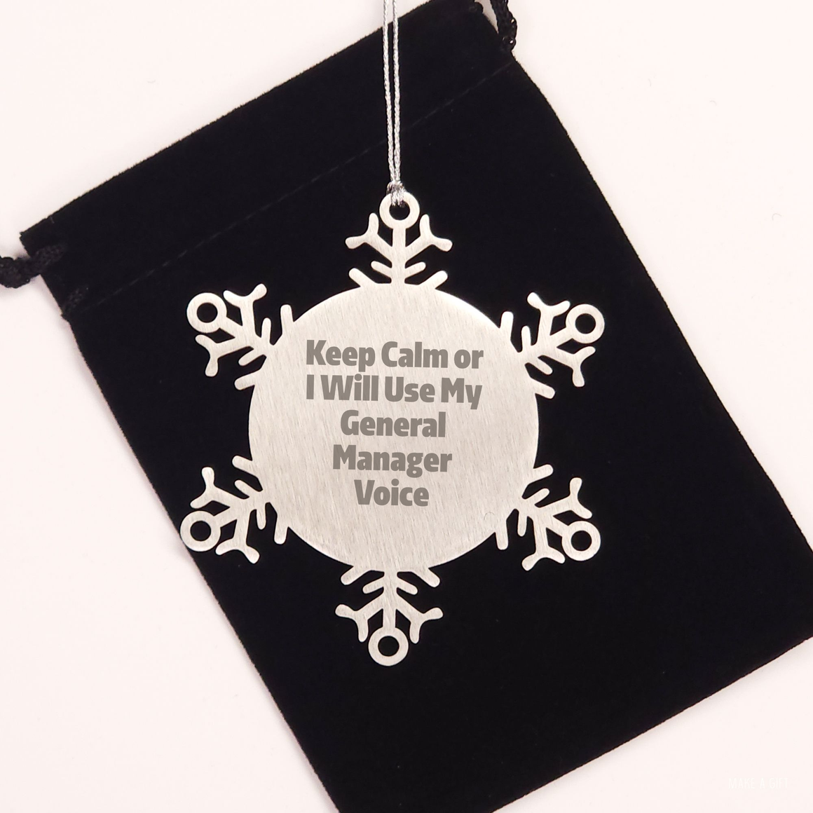 General Manager Gifts, Funny Snowflake Ornament for Men, Gifts from Friends for a Sarcastic Christmas, Keep Calm - Image 2