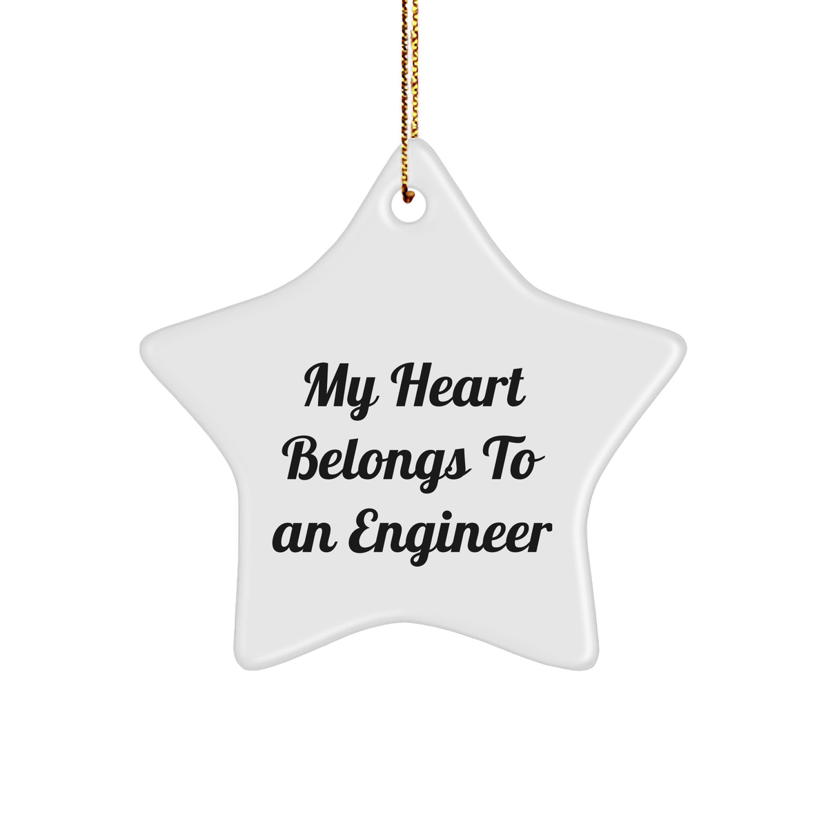 Funny Engineer Gifts from Friends - &#39;My Heart Belongs To An Engineer&#39; Star Ornament for Christmas, Perfect for Men, Women, Coworkers, Family - Image 1