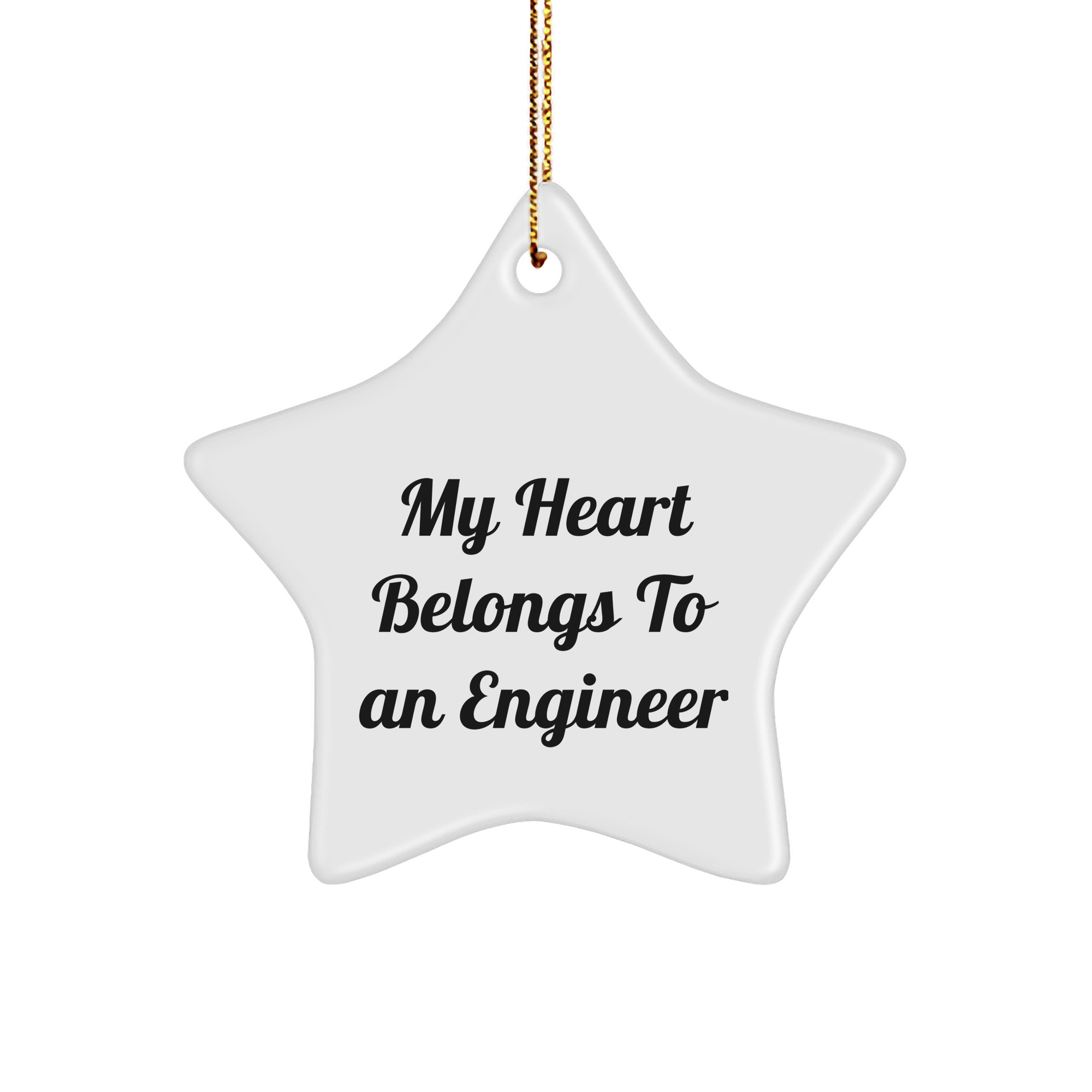 Funny Engineer Gifts from Friends - 'My Heart Belongs To An Engineer' Star Ornament for Christmas, Perfect for Men, Women, Coworkers, Family - Image 1