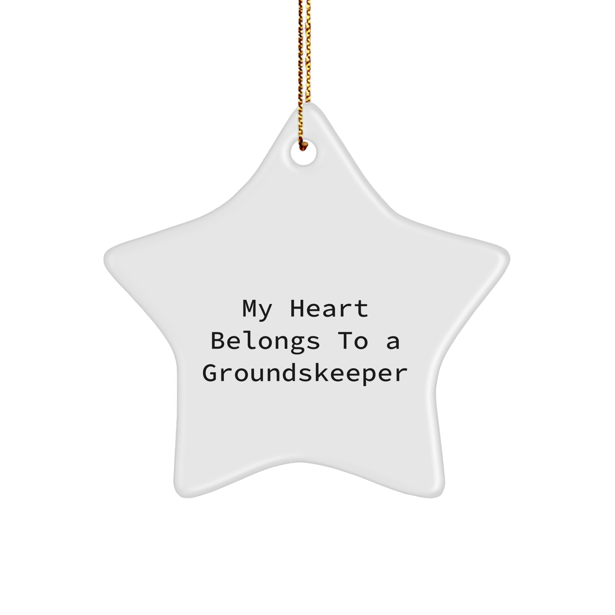 groundskeeper Gifts from Friends, My Heart Belongs To A groundskeeper, Christmas Star Ornament for groundskeeper, Unique Gifts for Men, Women, Family - Image 1