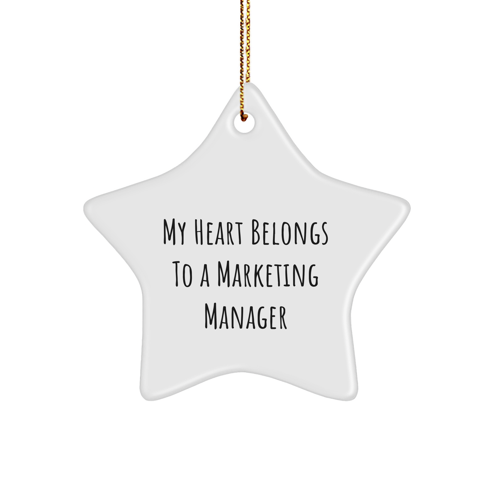 Marketing Manager Gifts - 'My Heart Belongs To A Marketing Manager' Star Ornament, Christmas Unique Gifts from Friends, Women, or Family - Image 1