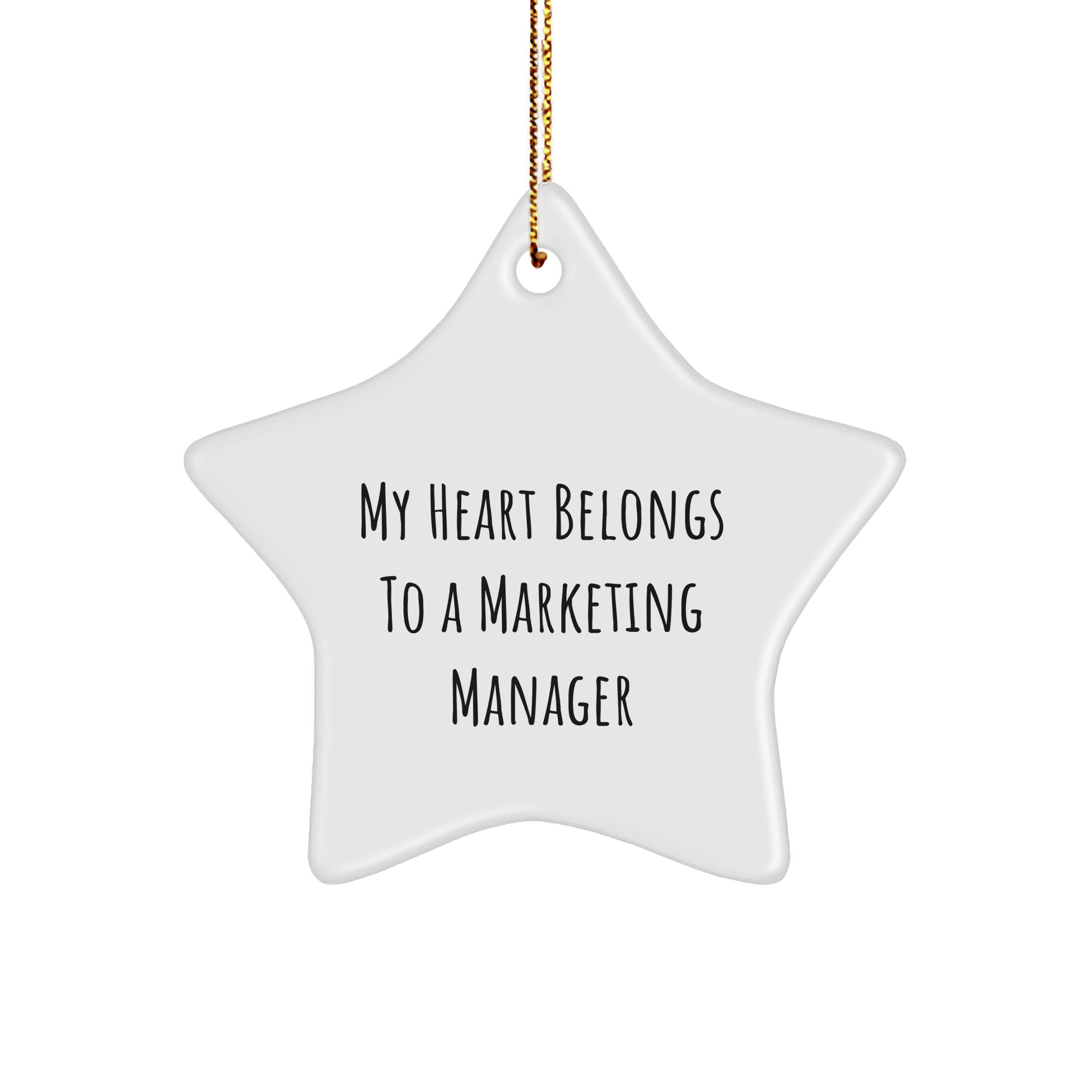 Marketing Manager Gifts - 'My Heart Belongs To A Marketing Manager' Star Ornament, Christmas Unique Gifts from Friends, Women, or Family - Image 1