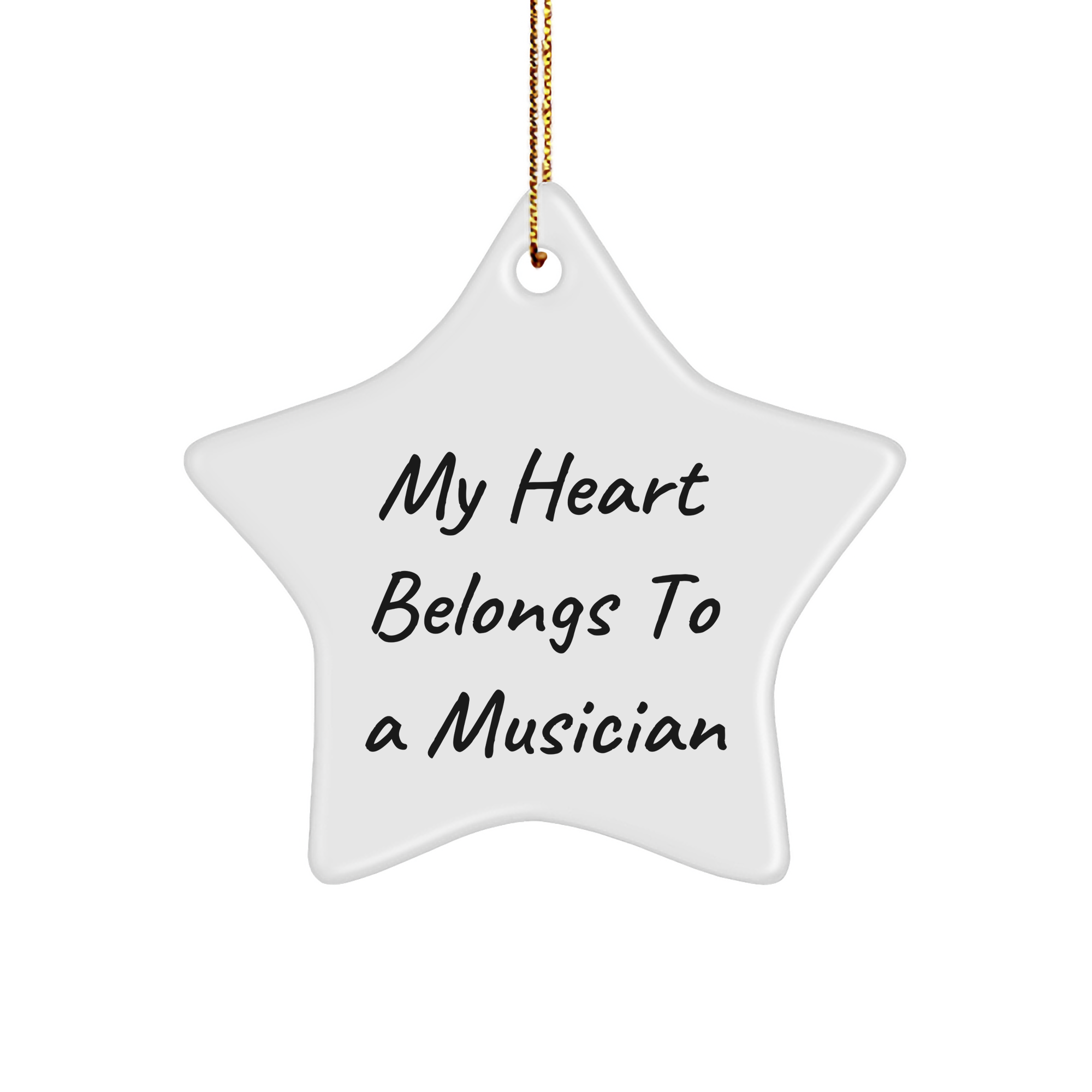 Funny Musician Gifts from Friends - 'My Heart Belongs To A Musician' Star Ornament, Christmas Unique Musician Decor for Men, Women, Coworkers, Family - Image 1
