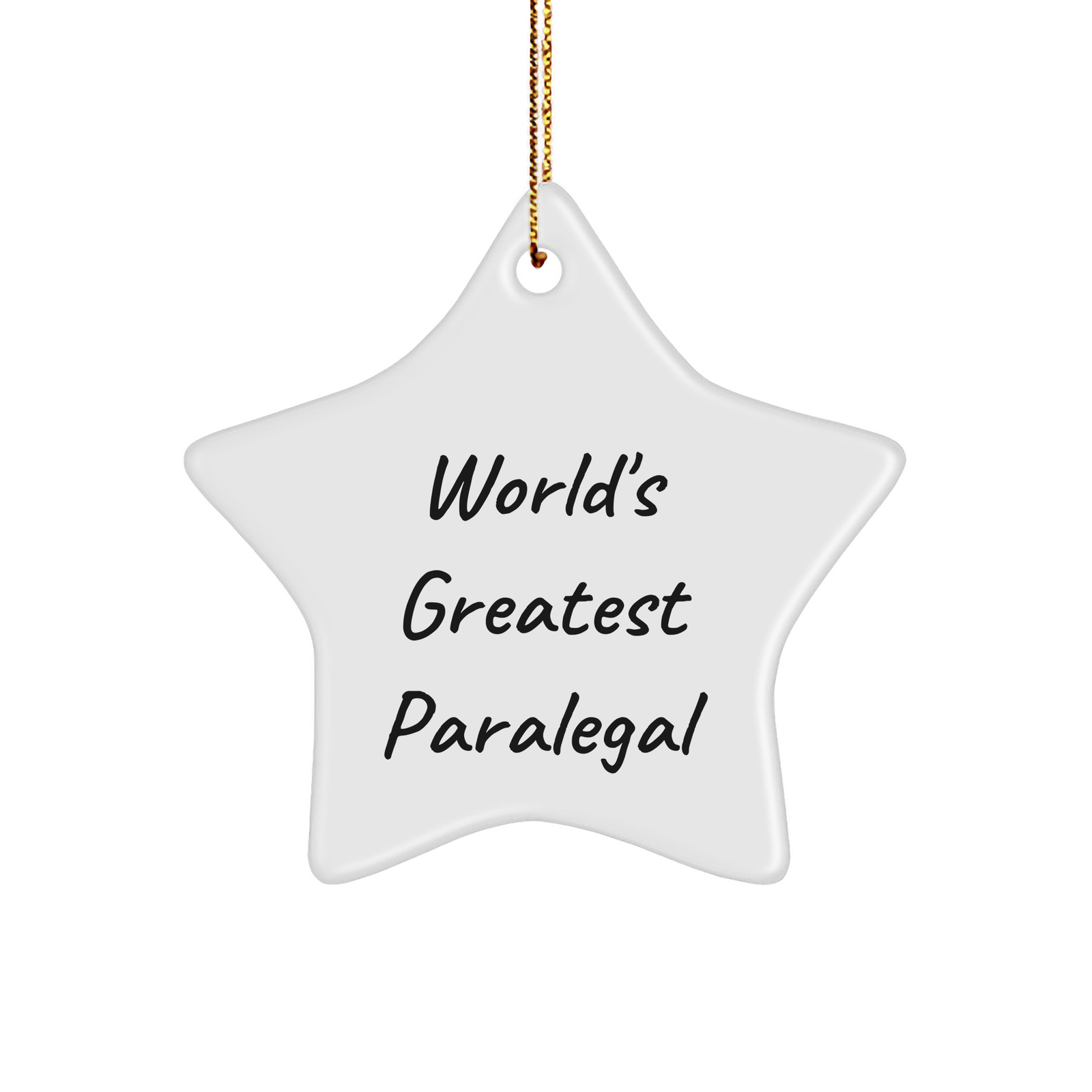 World's Greatest Paralegal Star Ornament, Funny Christmas Unique Gift for Paralegal Friends from Family, Gifts for Women Men Friends Coworkers - Image 1