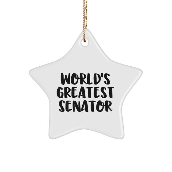 Funny Senator Gifts from Men, Gifts for Senator, World's Greatest Star Ornament, Durable Star Shaped MDF with High-Gloss Finish, Perfect Christmas Unique Gifts for Senator, Family, or Friends - Image 1