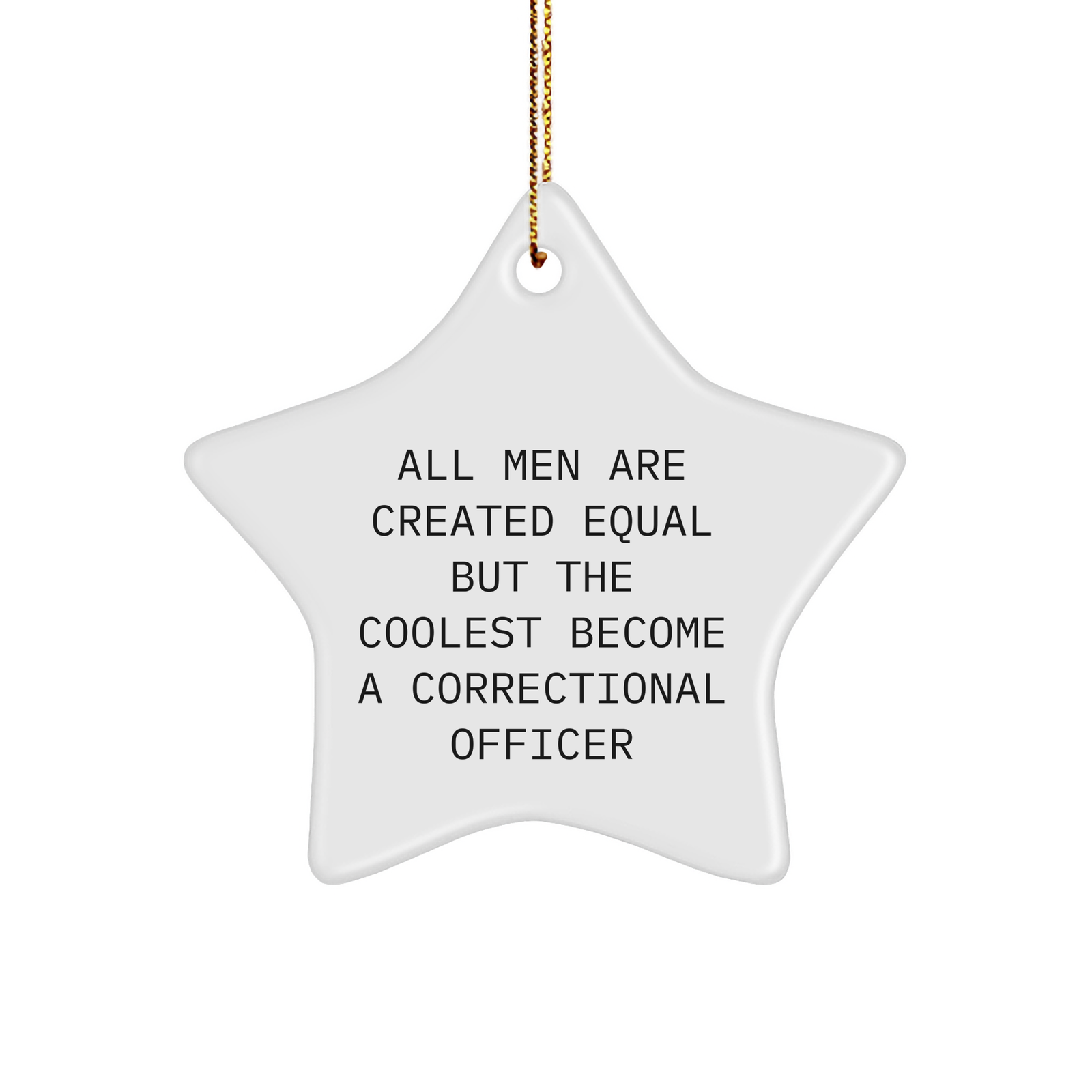 Correctional Officer Gifts for Men - Funny Star Ornament 'All Men Are Created Equal' - Unique Christmas Memorable Present - Image 1