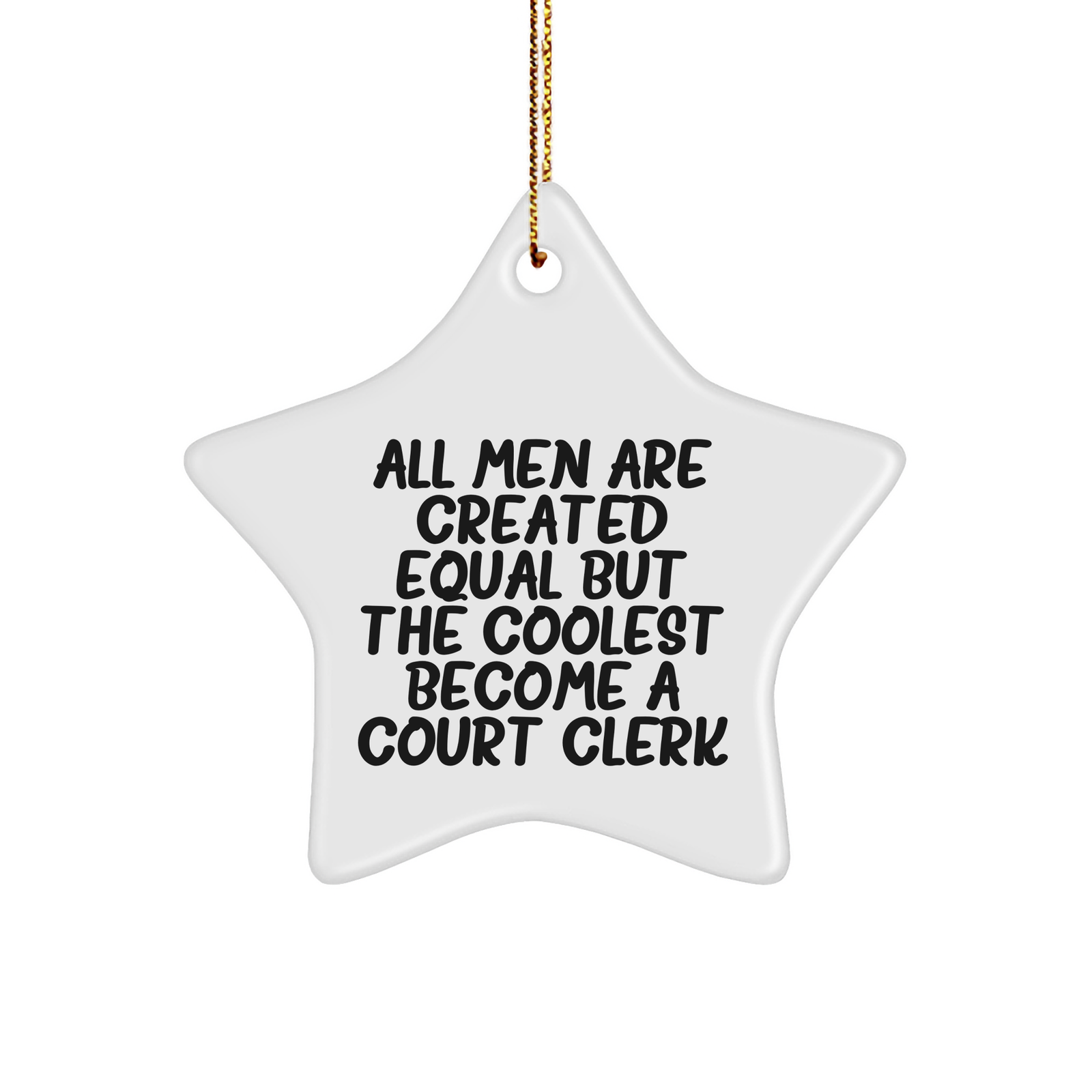 Court Clerk Gifts from Men, Unique Star Ornament for Court Clerk, Christmas Unique Gifts for Your Family and Friends - Image 1