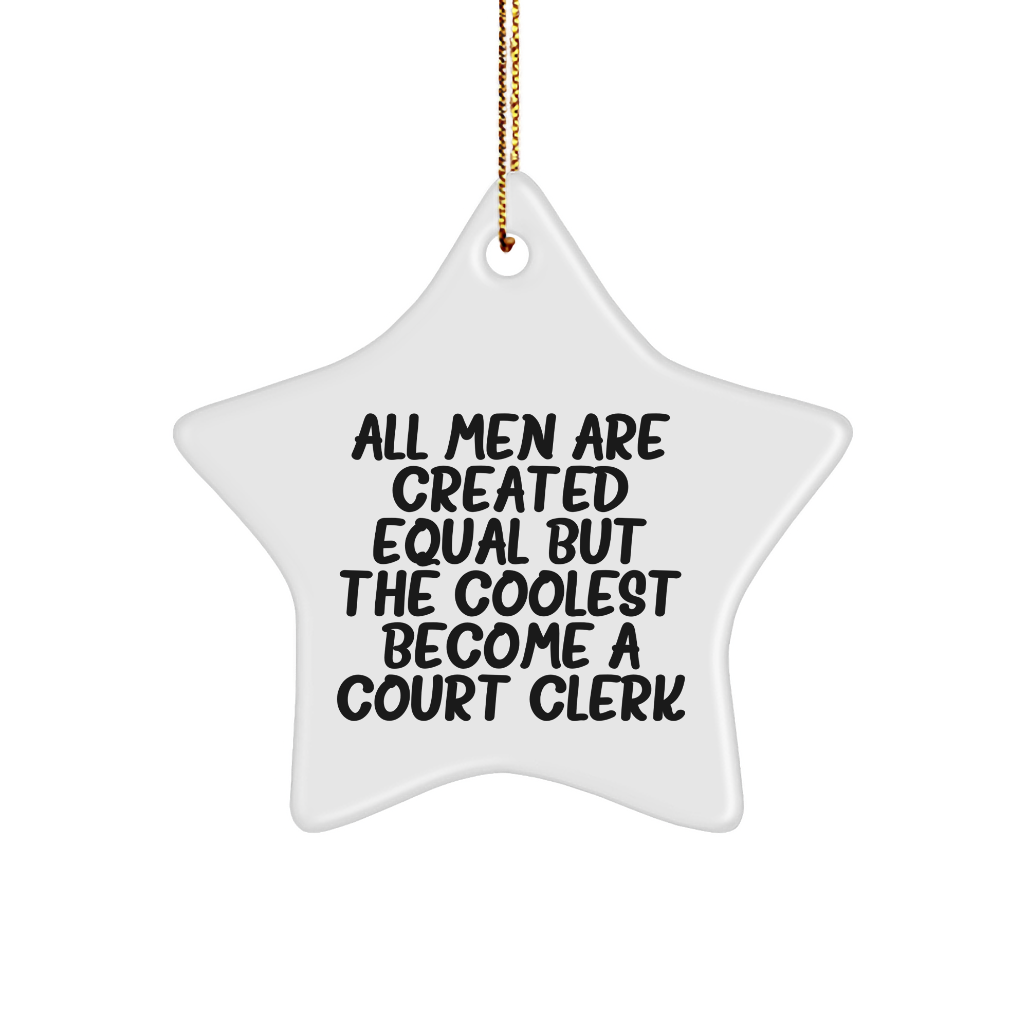 Court Clerk Gifts from Men, Unique Star Ornament for Court Clerk, Christmas Unique Gifts for Your Family and Friends - Image 1
