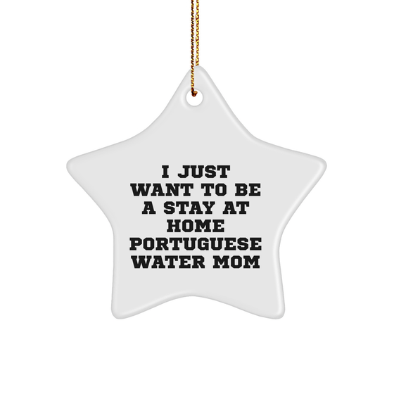 Funny Portuguese Water Dog Mom Star Ornament Gifts for Christmas from Friends, Family, or Coworkers - Image 1