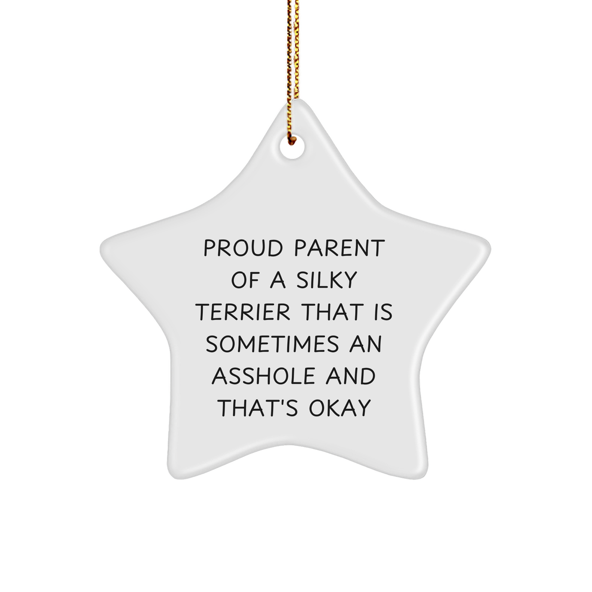 Silky Terrier Dog Gifts - Star Ornament, Funny Quote, Christmas Decorations for Proud Parent, Gifts from Men, Women, Friends, Coworkers, Family - Image 1