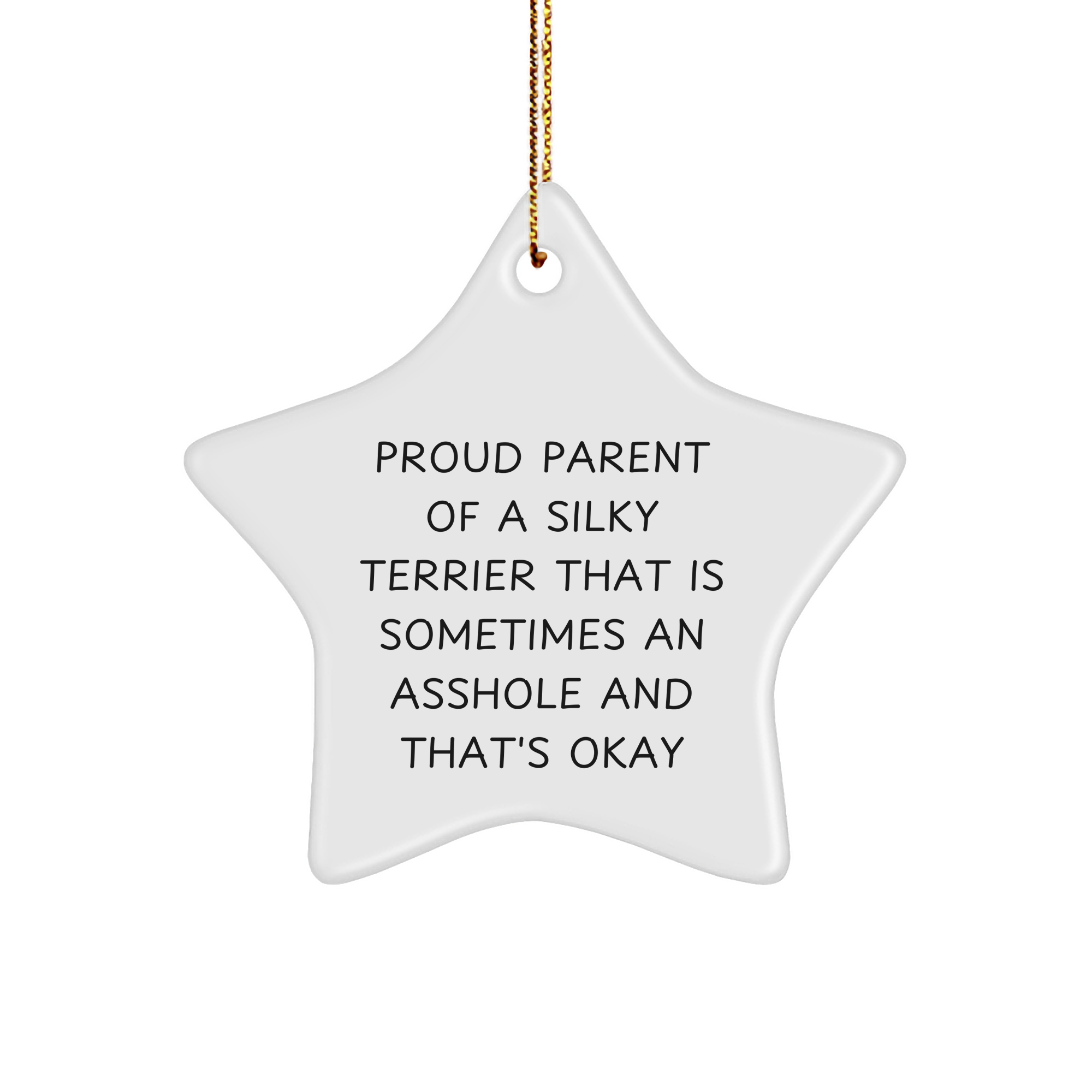 Silky Terrier Dog Gifts - Star Ornament, Funny Quote, Christmas Decorations for Proud Parent, Gifts from Men, Women, Friends, Coworkers, Family - Image 1