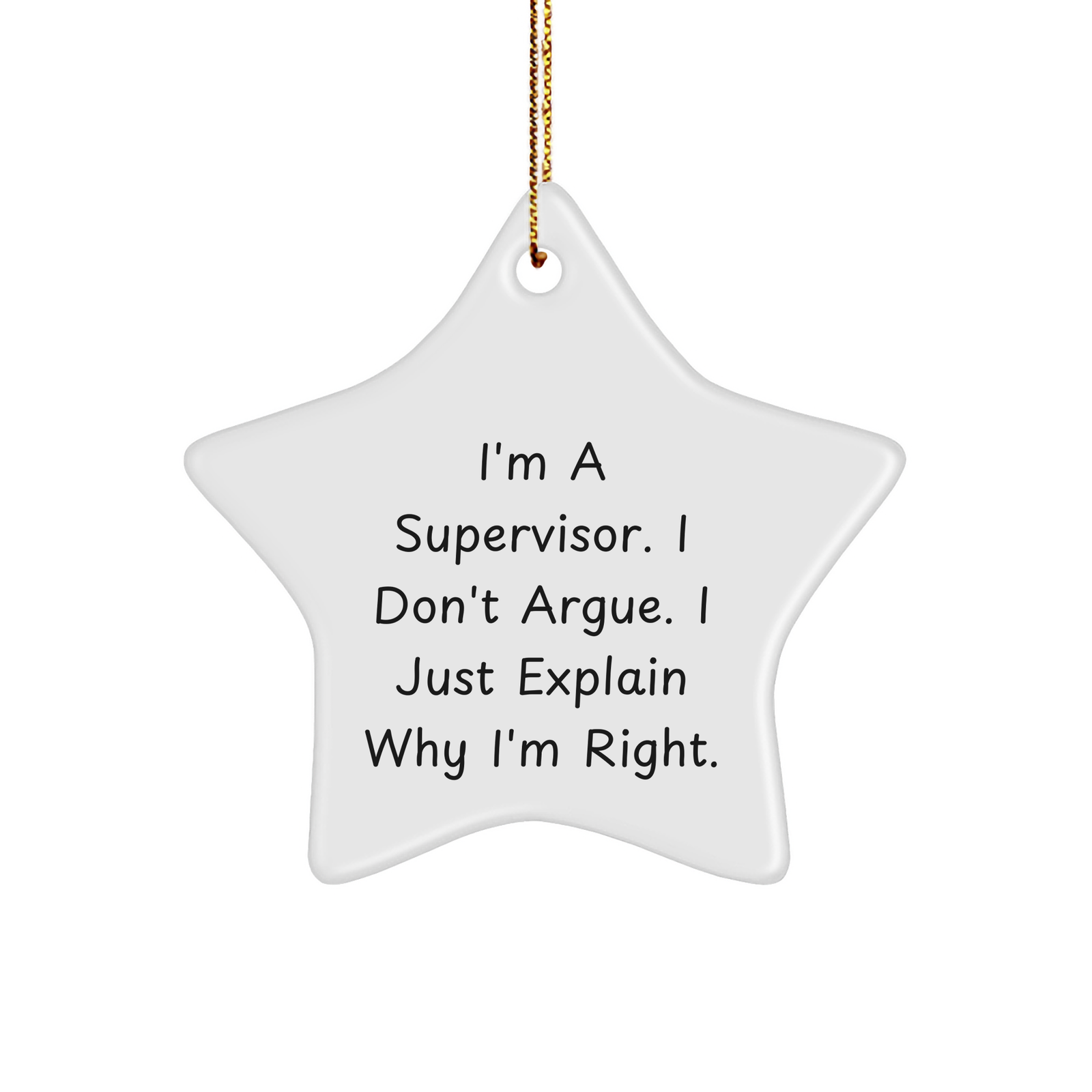 Supervisor Gift Idea Funny Christmas Star Ornament Inspirational Present for Boss Humor Office Decor Gifts from Mom to Supervisor - Image 1
