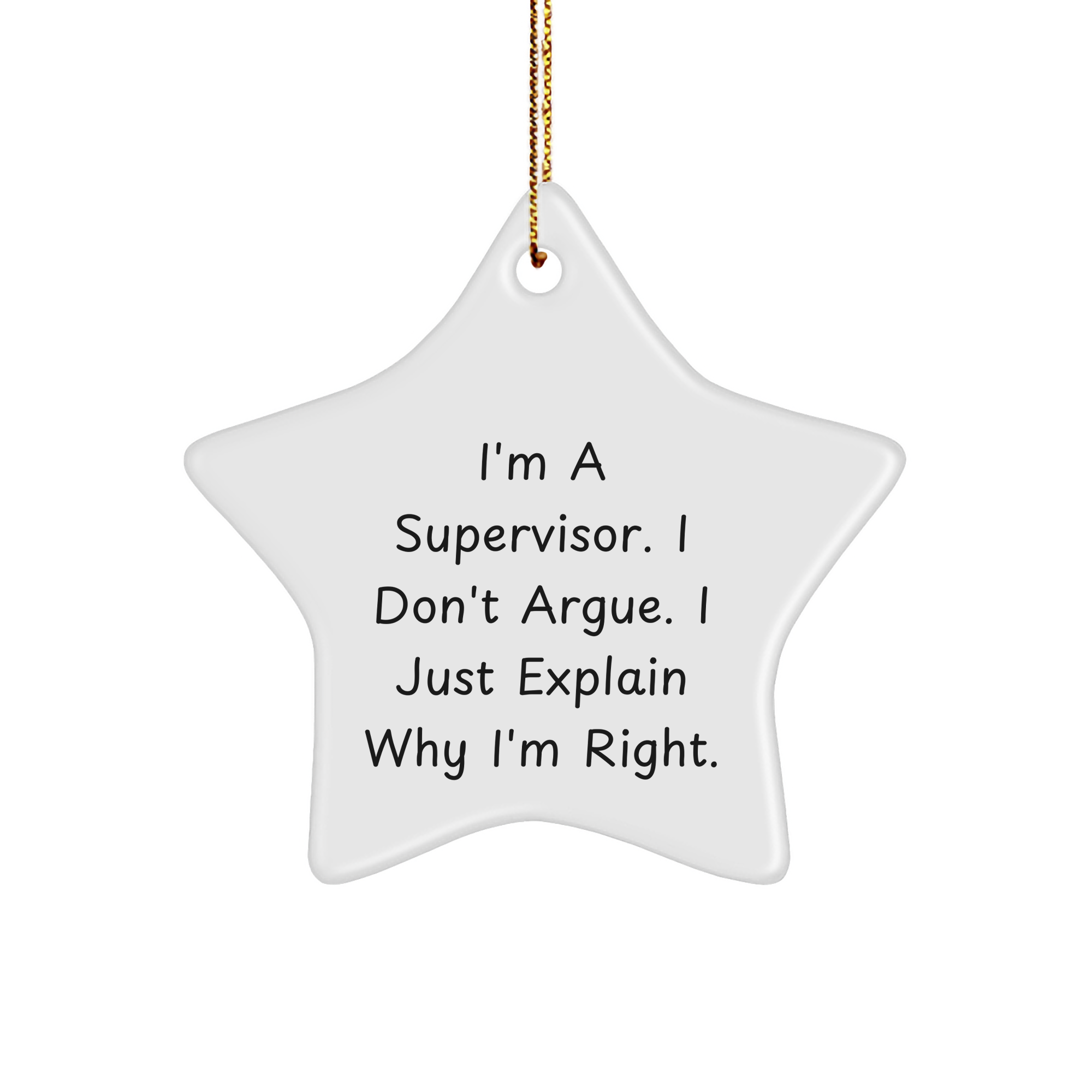 Supervisor Gift Idea Funny Christmas Star Ornament Inspirational Present for Boss Humor Office Decor Gifts from Mom to Supervisor - Image 1
