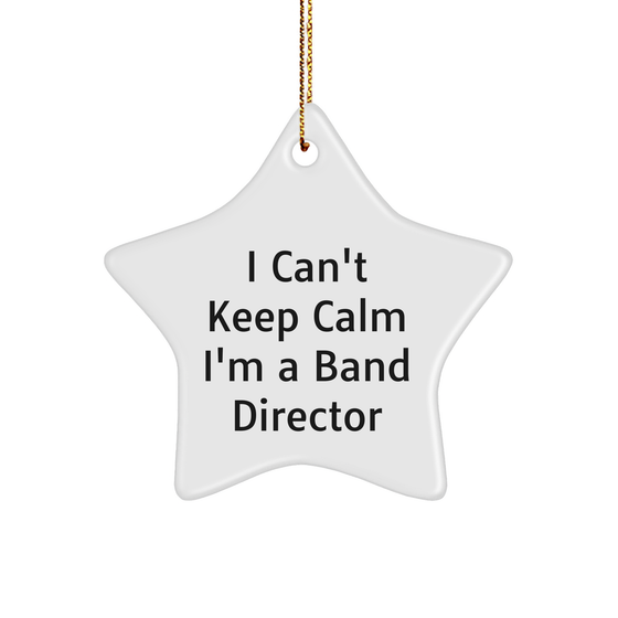 Funny Band Director Gifts - I Can't Keep Calm I'm A Band Director Star Ornament, Perfect for Christmas - Image 1