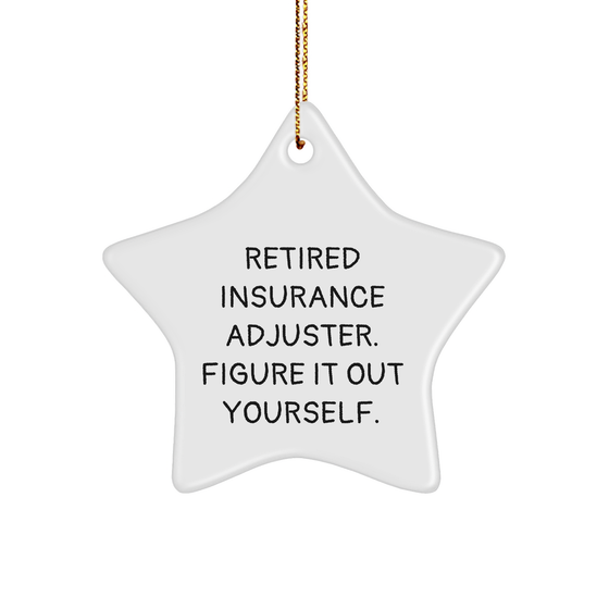 Insurance Adjuster Gifts from Men to Friends, Unique Retired Insurance Adjuster Figuring It Out Star Ornament for Christmas - Image 1
