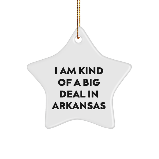 Arkansas Star Ornament, 'I Am Kind Of A Prime Selection' Funny Quote Gifts from Friends to Family, Christmas Unique Arkansas State Ornament for Men Women - Image 1