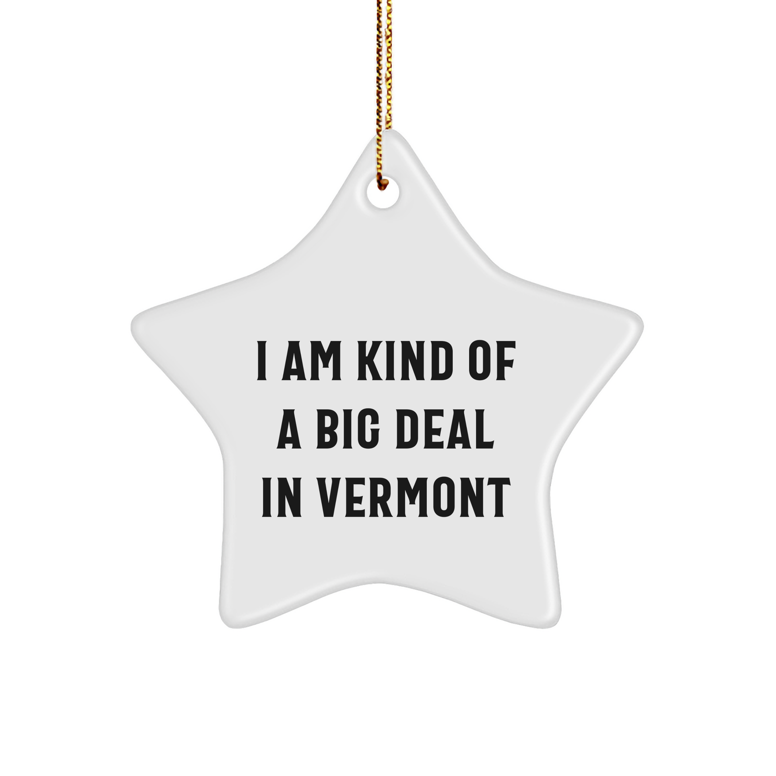 Vermont Star Ornament, I Am Kind Of A Prime Selection In Vermont, Funny Quote, Christmas Unique Gift for Family, Friends, or Coworkers - Image 1