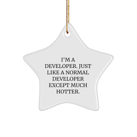 Developer Gifts from Friends Funny Star Ornament I'm A Developer Just Like A Normal Developer Except Much Hotter Gifts for Developers - Image 1