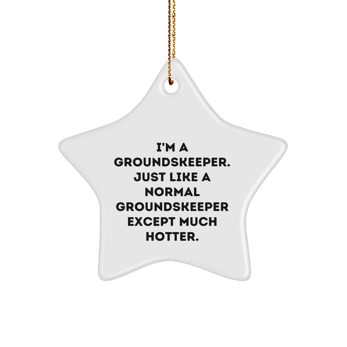 Funny groundskeeper Gifts from Men - I'm A groundskeeper. Just Like A Normal groundskeeper Except Much Hotter. Star Ornament for groundskeeper, Men, and Friends - Image 1