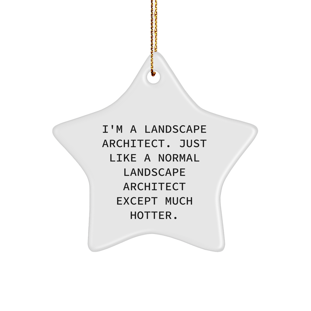 Landscape Architect Gifts from Friends - Funny Star Ornament for Christmas, &#39;I&#39;m A Landscape Architect. Just Like A Normal Landscape Architect Except Much Hotter.&#39; - Image 1