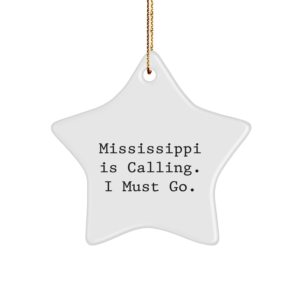 Mississippi Star Ornament, Gifts from Family, for Mississippi Fans, Christmas Unique Gifts - Image 1