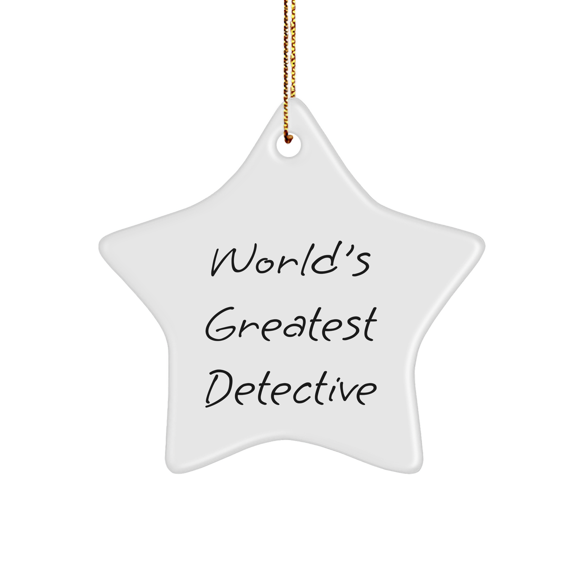 World&#39;s Greatest Detective Star Ornament, Gifts from Men to Detective, Unique Christmas Decor - Image 1