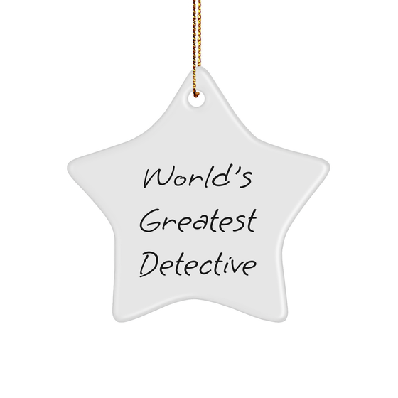 World's Greatest Detective Star Ornament, Gifts from Men to Detective, Unique Christmas Decor - Image 1