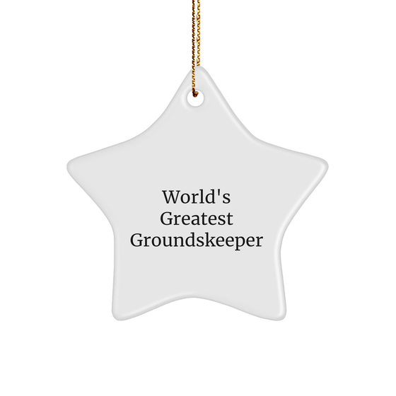 World's Greatest groundskeeper Star Ornament, Gifts from Friends, Christmas Unique Gifts for groundskeeper - Image 1