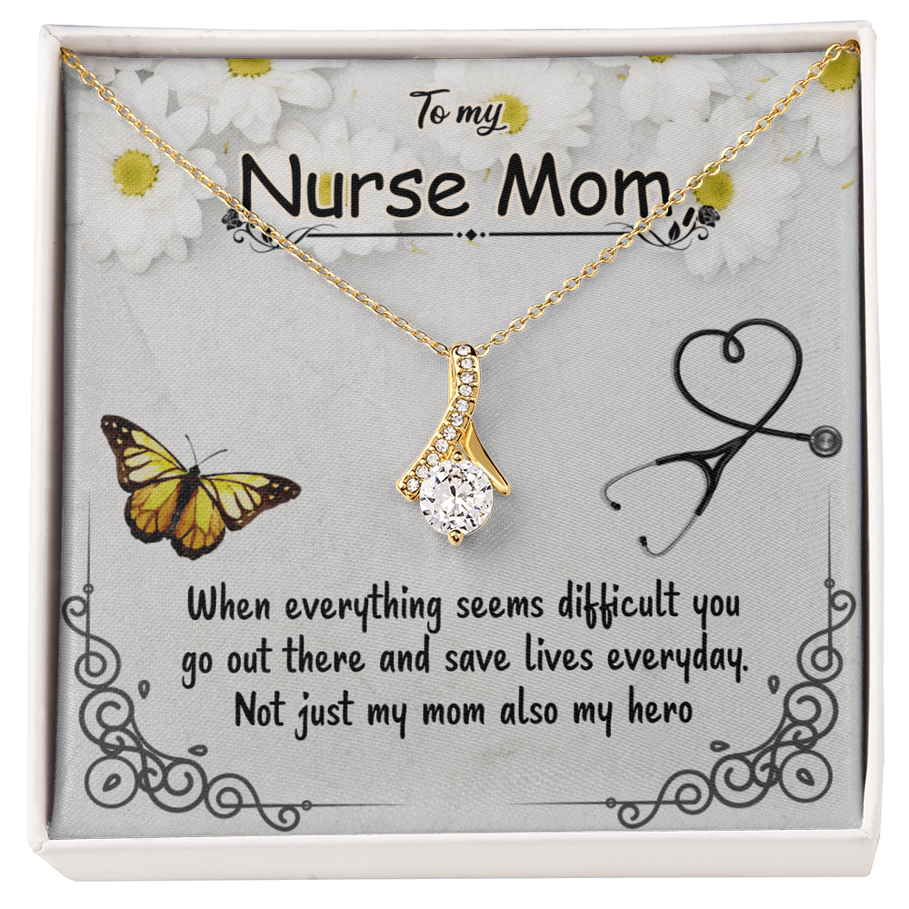 Not Just My Mom, Also My Hero – Nurse Mom Necklace