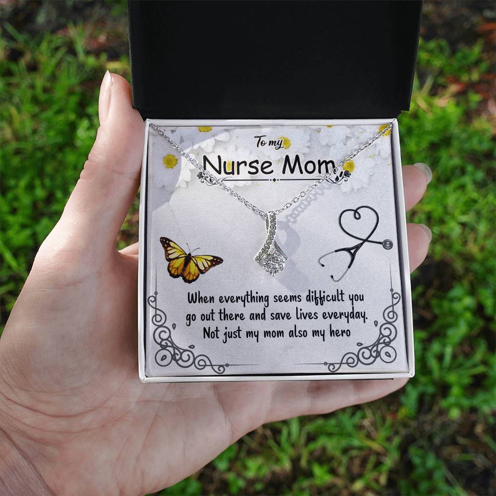 Not Just My Mom, Also My Hero – Nurse Mom Necklace