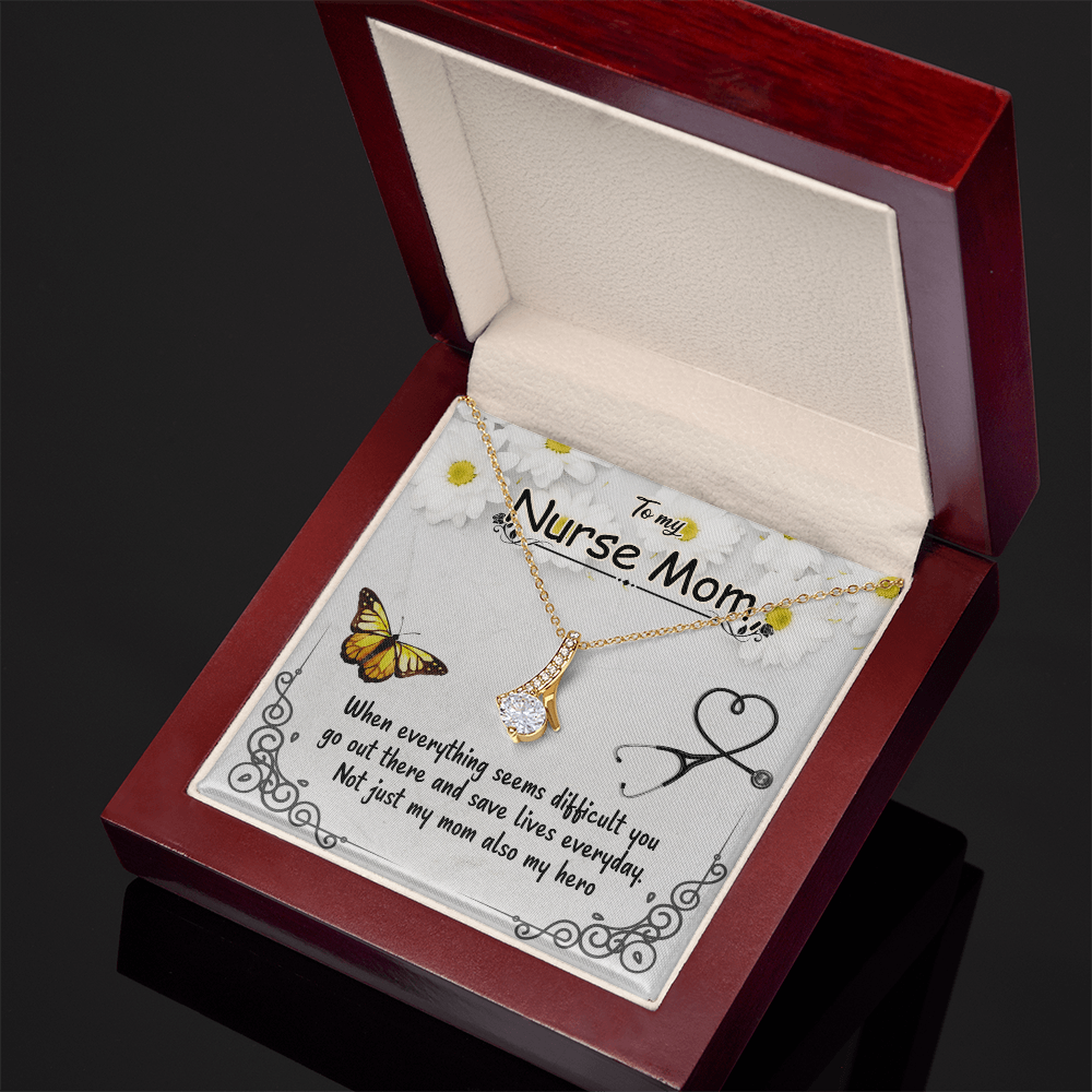 Not Just My Mom, Also My Hero – Nurse Mom Necklace