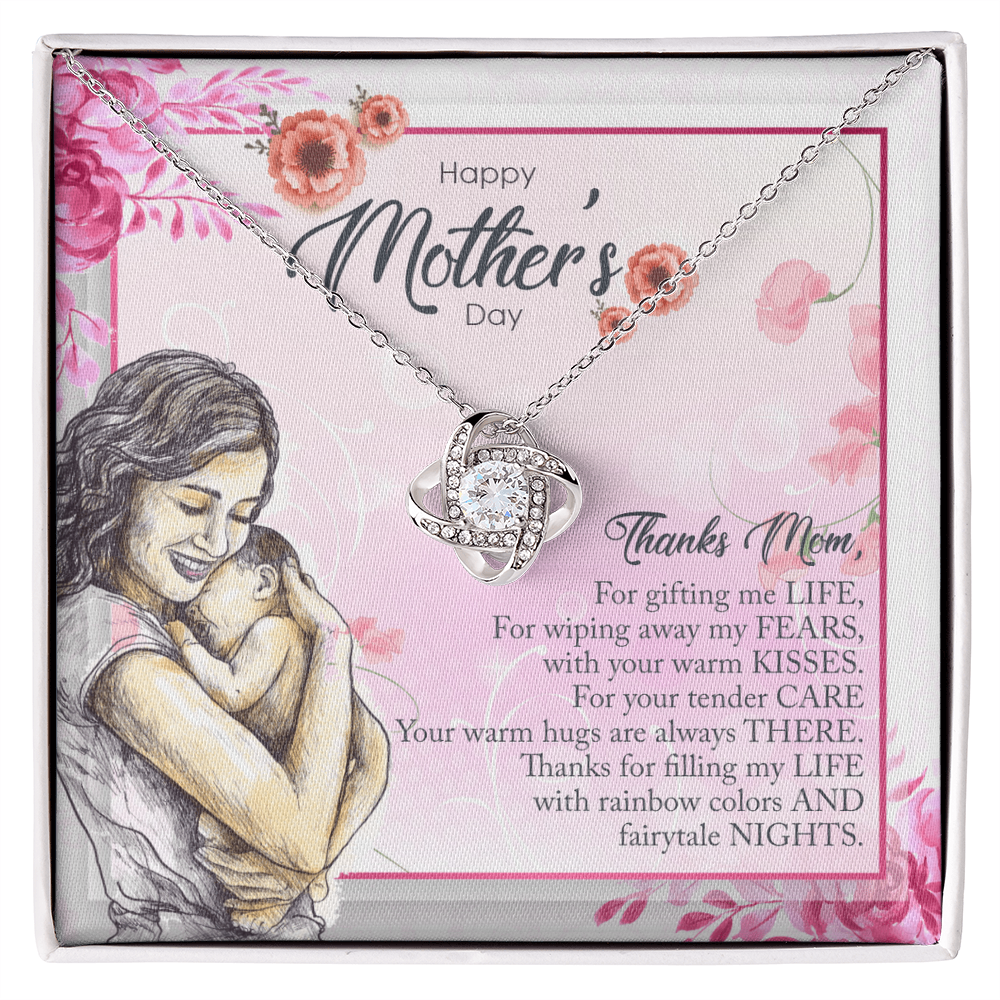 Mothers Day Love Knot Necklace. Thanks For Everything Mom