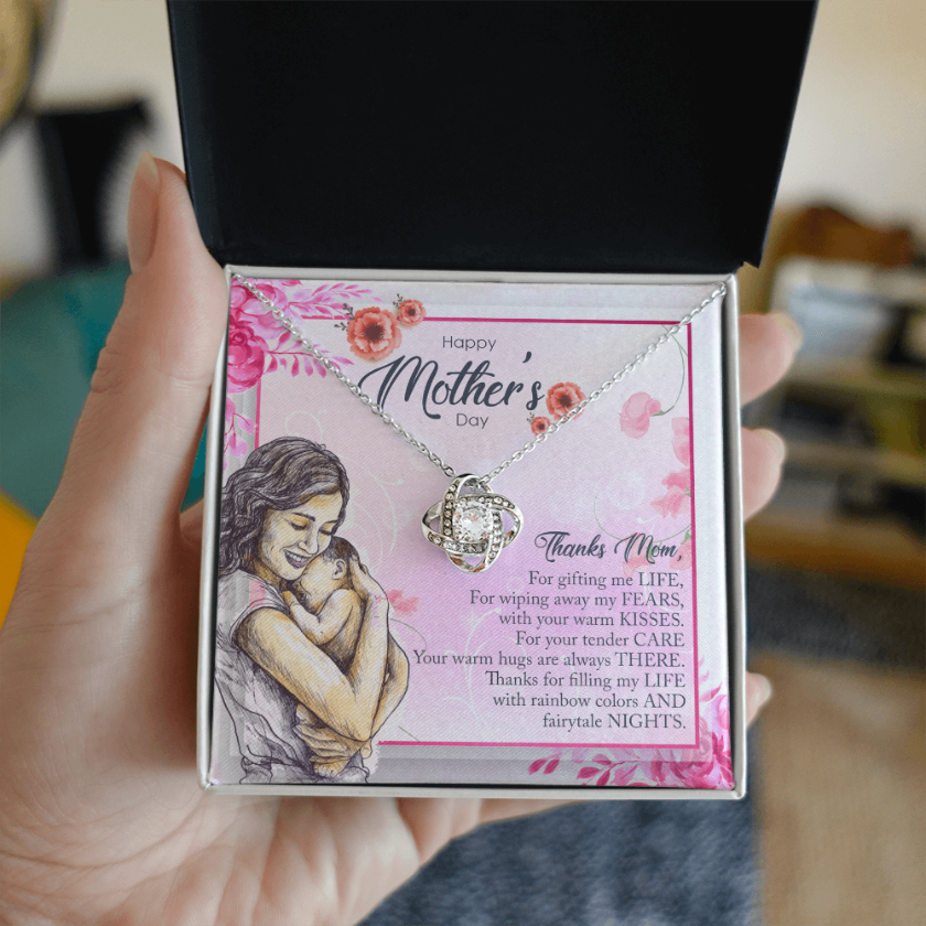 Mothers Day Love Knot Necklace. Thanks For Everything Mom