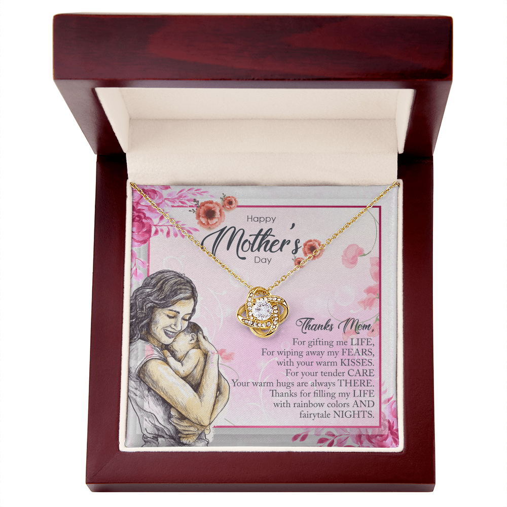 Mothers Day Love Knot Necklace. Thanks For Everything Mom