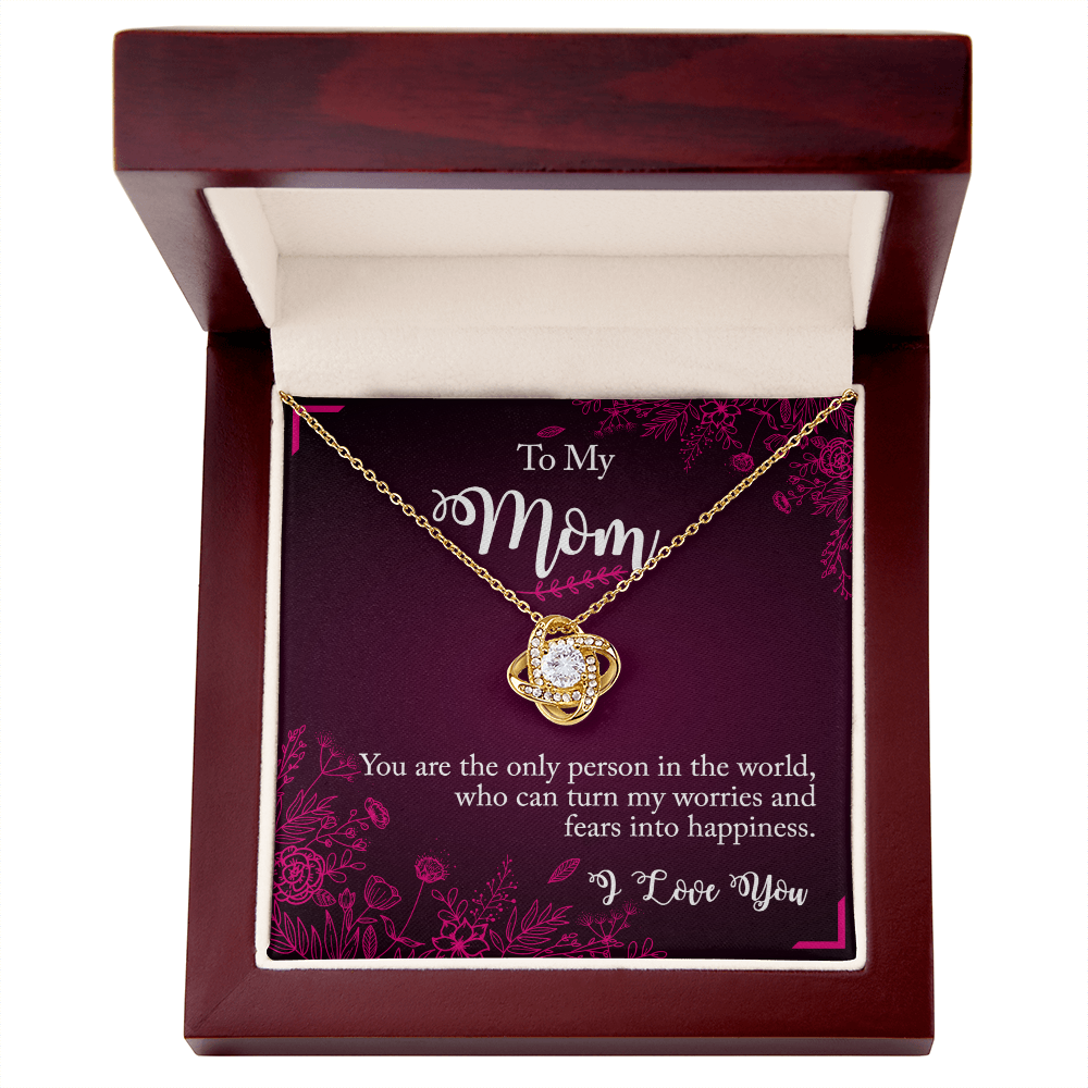 To My Mom I Love You. Mothers Day Love Knot Necklace