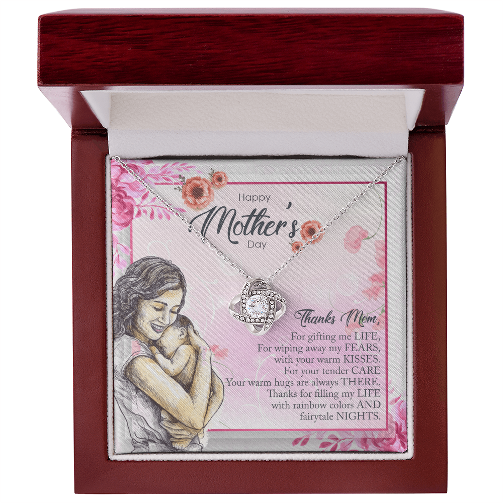 Mothers Day Love Knot Necklace. Thanks For Everything Mom