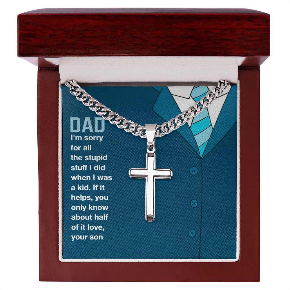 Dad, About That..,,, Cross & Cuban Chain Gift Set