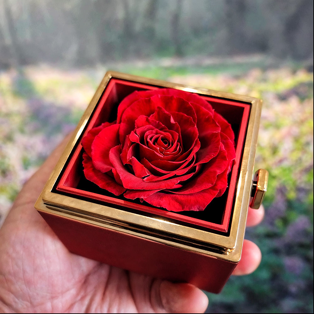 Love From Your Son  Mother's Day Love Knot with Rotating Rose Necklace