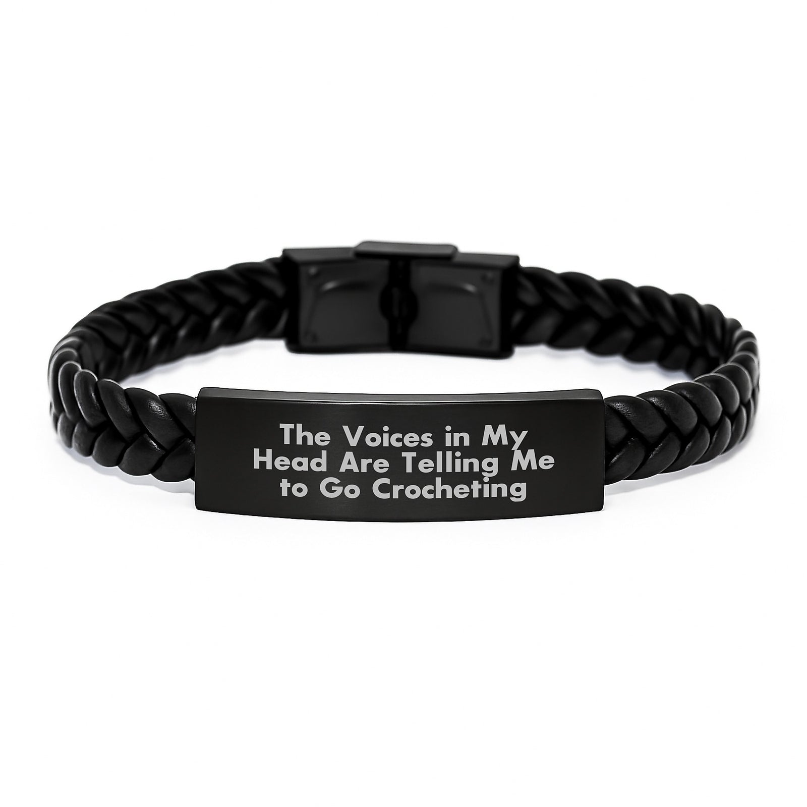 Crocheting Humor, Inspirational Quote Gifts from Friends, Interlaced Leather Crocheting Jewelry for Women Graduation - Image 1