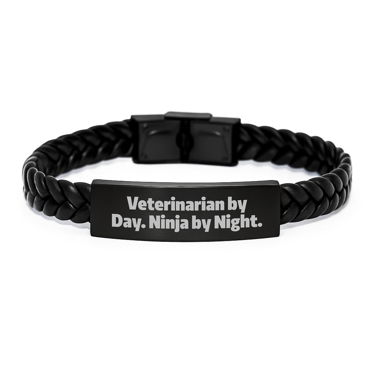 Funny Veterinarian Interlaced Leather Bracelet Gifts from Friends for Veterinarian By Day. Ninja By Night. Graduation Unique - Image 1