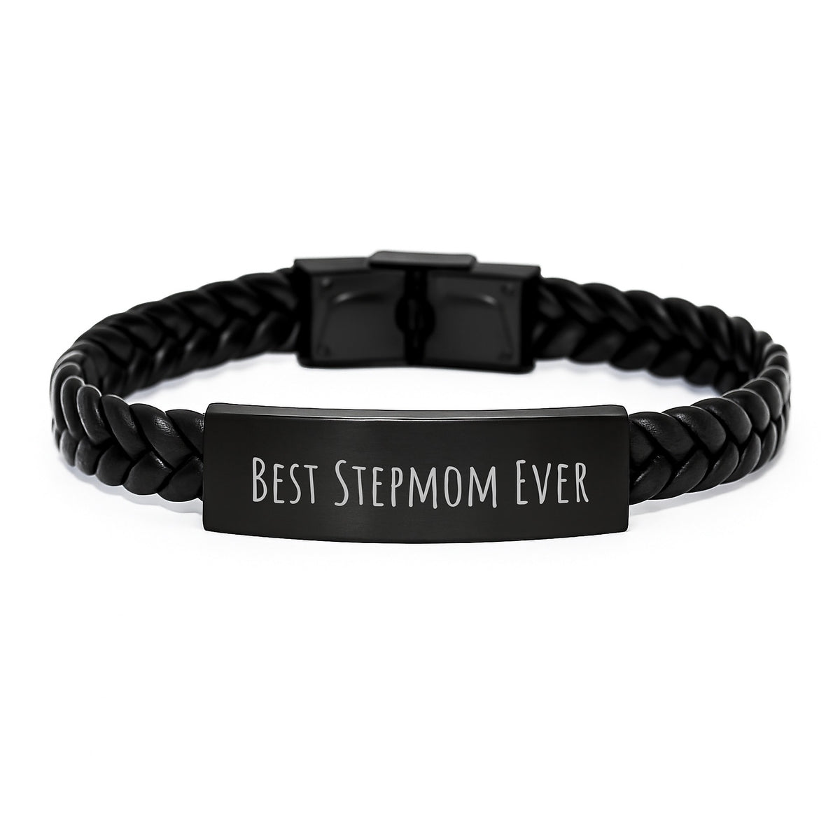 Funny Stepmom Ever Gifts - Interlaced Leather Bracelet for Birthday, Gifts from Mom to Stepmom, Unique Present for Best Stepmom Ever - Image 1