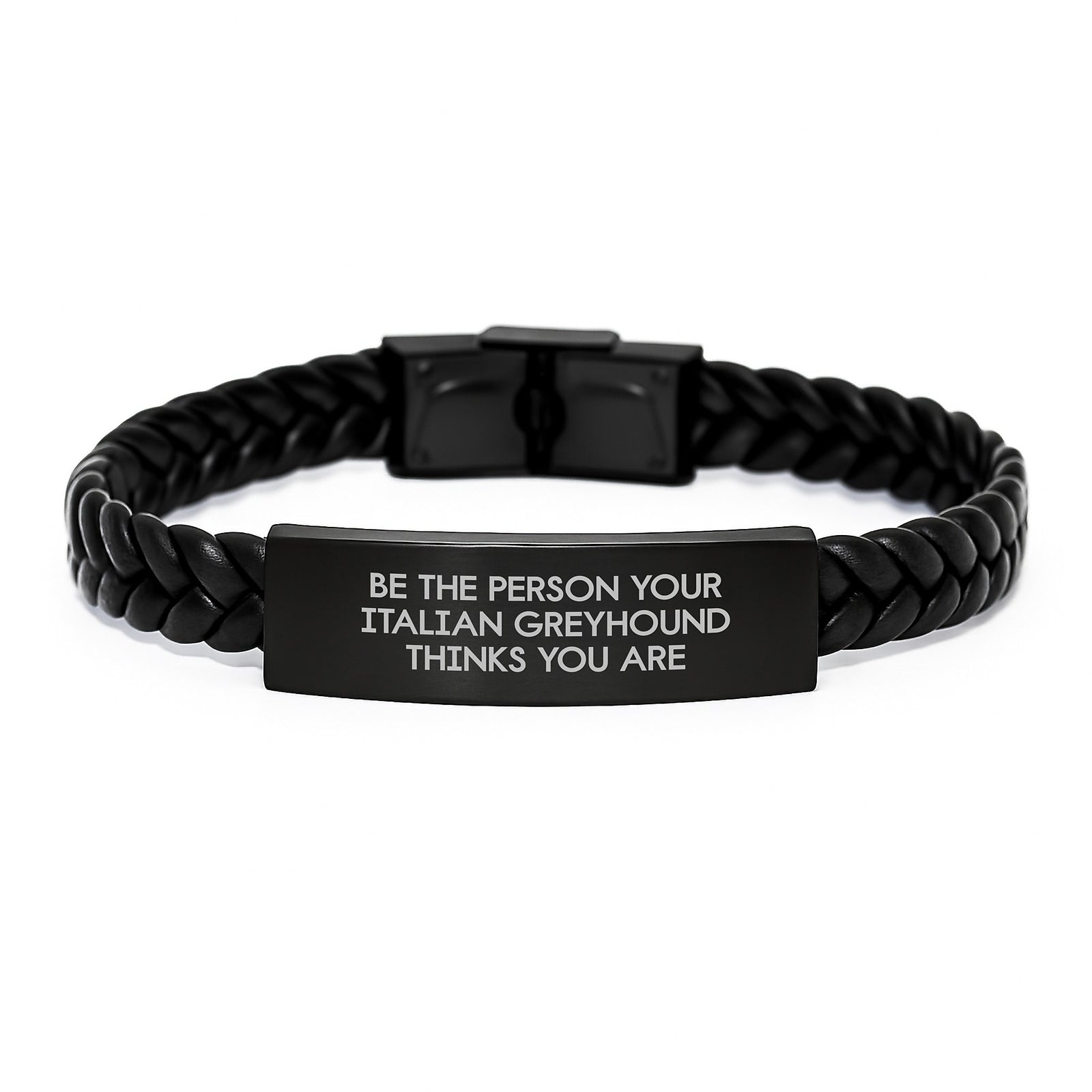 Funny Italian Greyhound Dog Gifts from Friends, Birthday Unique Gifts for Italian Greyhound Dog Owners Interlaced Leather Bracelet Quote Inspired - Image 1