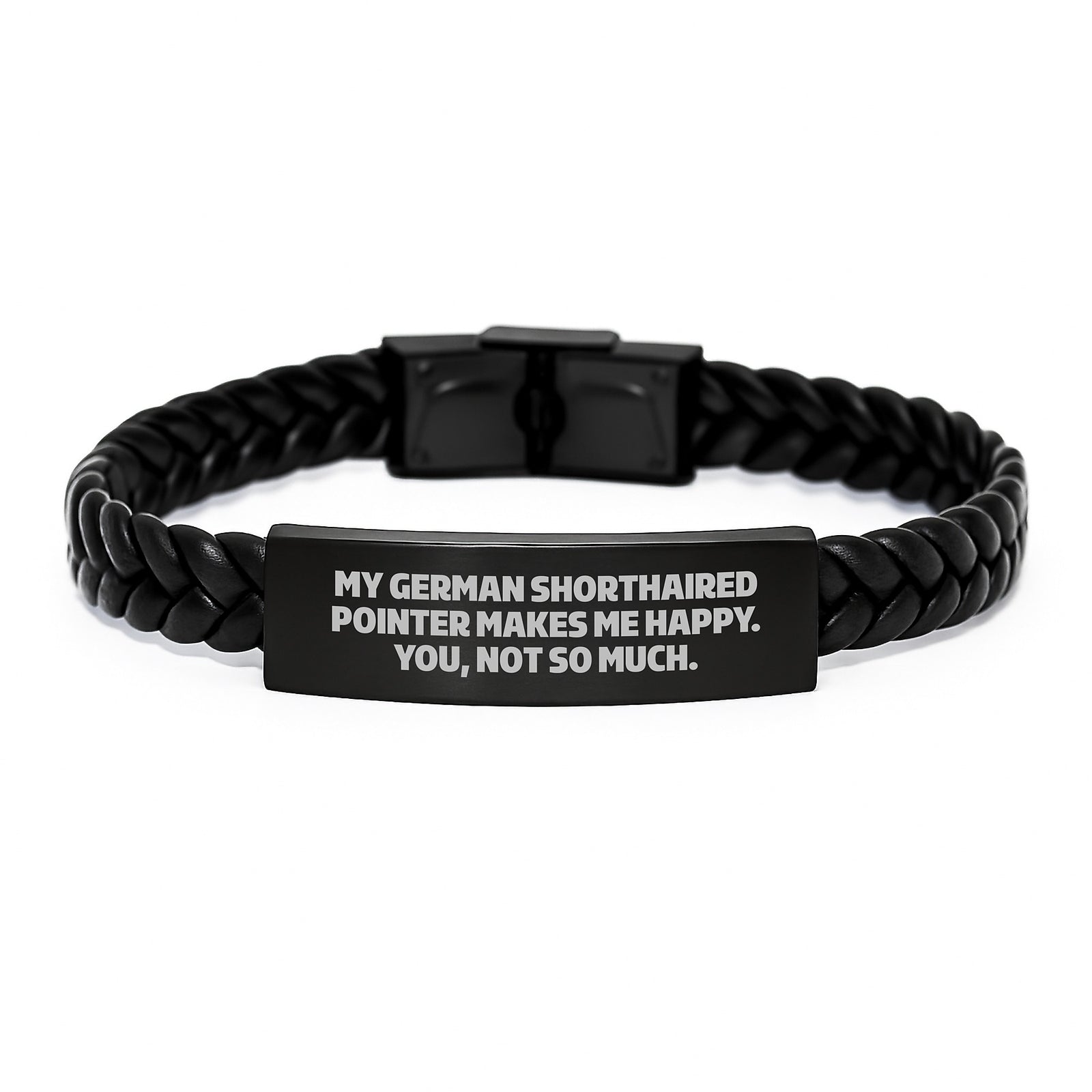 German Shorthaired Pointer Dog Gifts, Funny Quote Interlaced Leather Bracelet, Gifts from Friends for Him or Her Birthday Unique Gifts - Image 1