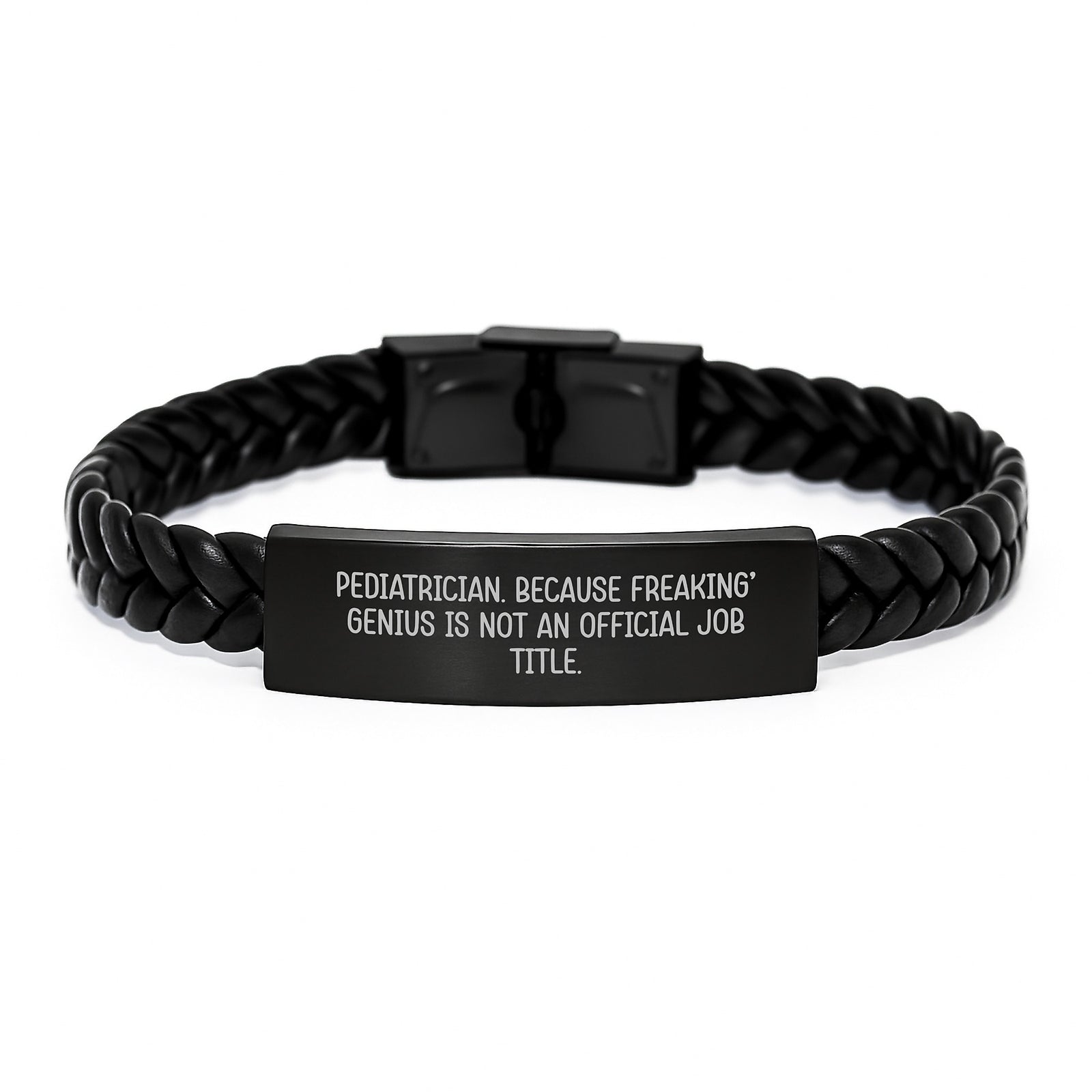 Birthday Gift for Her Pediatrician Interlaced Leather Bracelet Present - Image 1