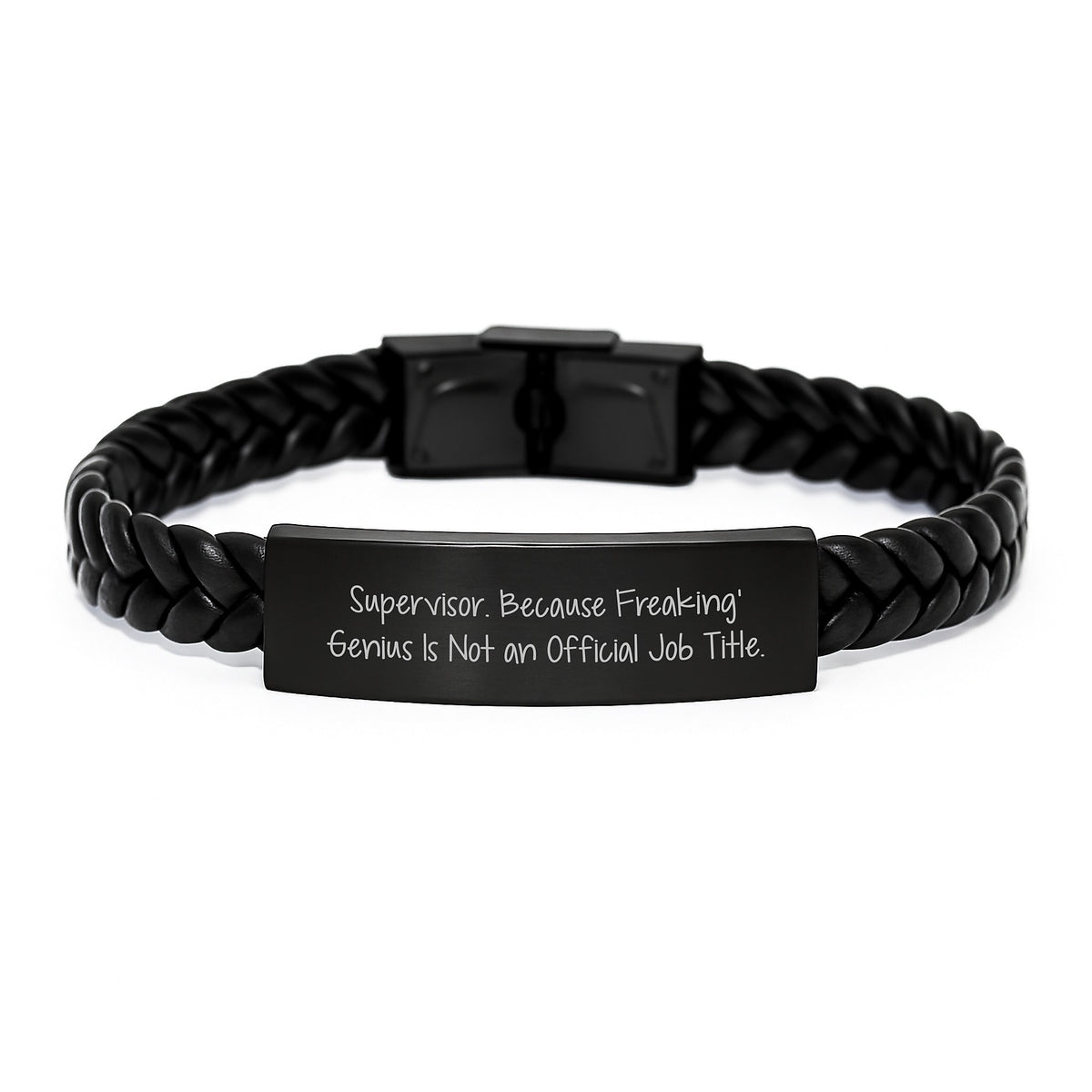 Supervisor Keepsake Interlaced Leather Bracelet for Him Birthday Gift - Image 1