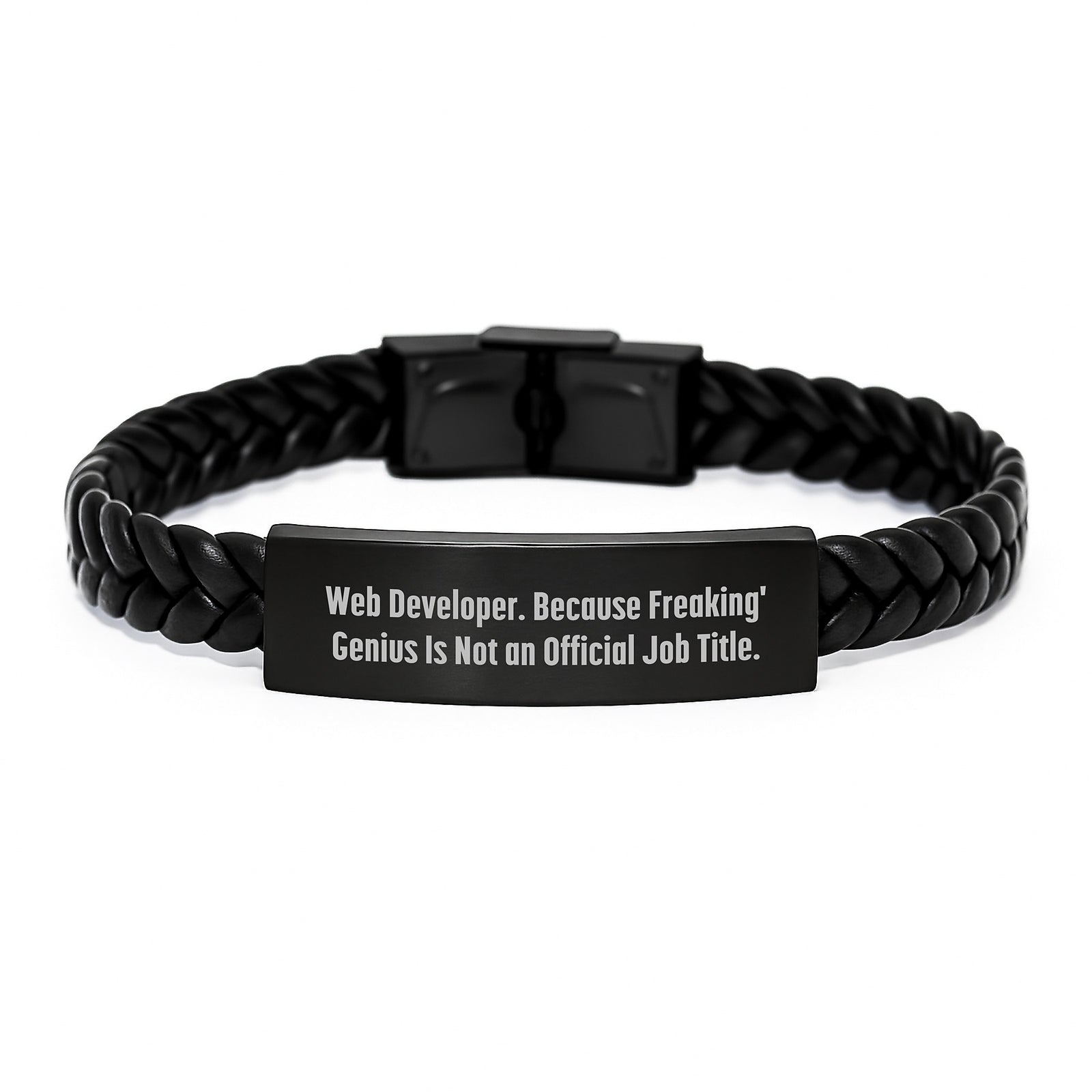 Web Developer Interlaced Leather Bracelet for Him Graduation Gift - Image 1