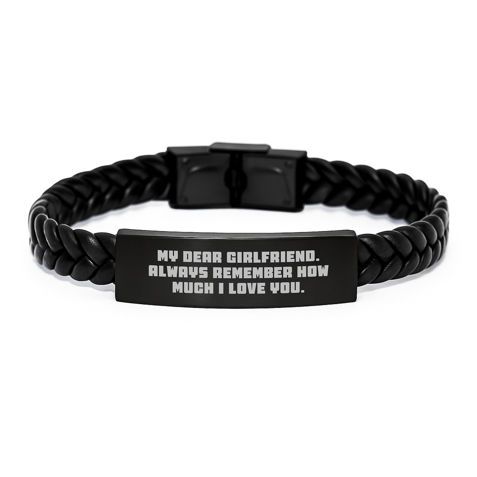 Funny Gifts from Men for Sweetheart - Interlaced Leather Bracelet, Love Quote: 'My Dear Sweetheart. Always Remember How Much I Love You.' - Mother's Day Unique Gifts - Image 1