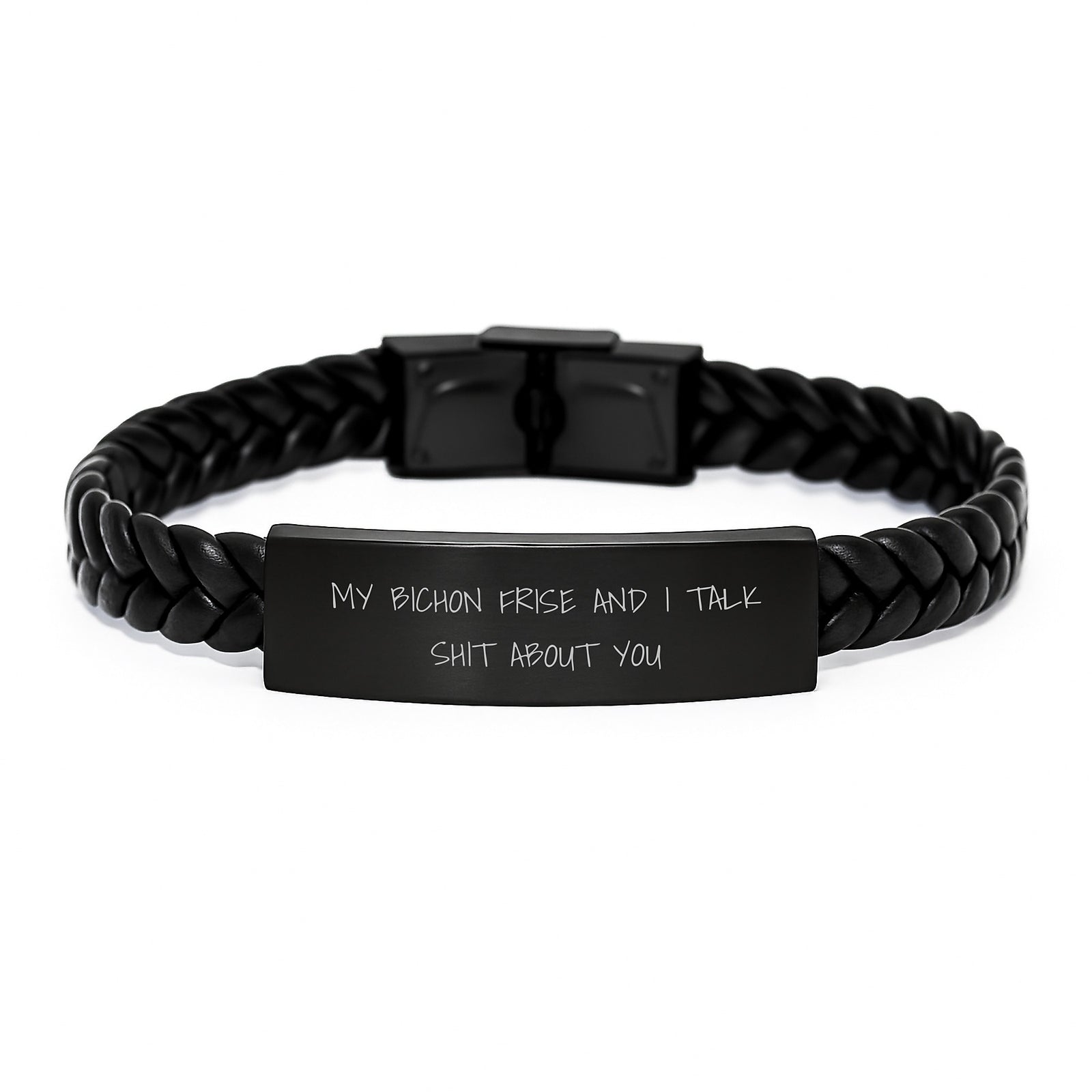 Bichon Frise Keepsake Leather Bracelet for Him Birthday Gift - Image 1